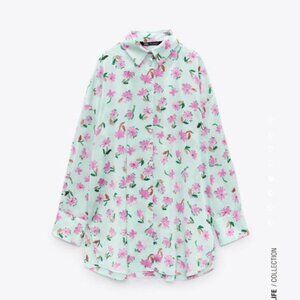 Zara Floral Button Up Shirt